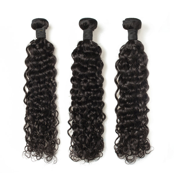 HD Swiss Lace 13x4 Frontal Water Wave With 3/4 Bundles Brazilian Human Hair 【PWH2236】 - pegasuswholesale