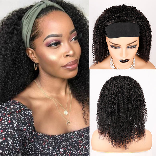Afro Kinky Curly Headband Wig Human Hair 【PWHKC01】 - pegasuswholesale