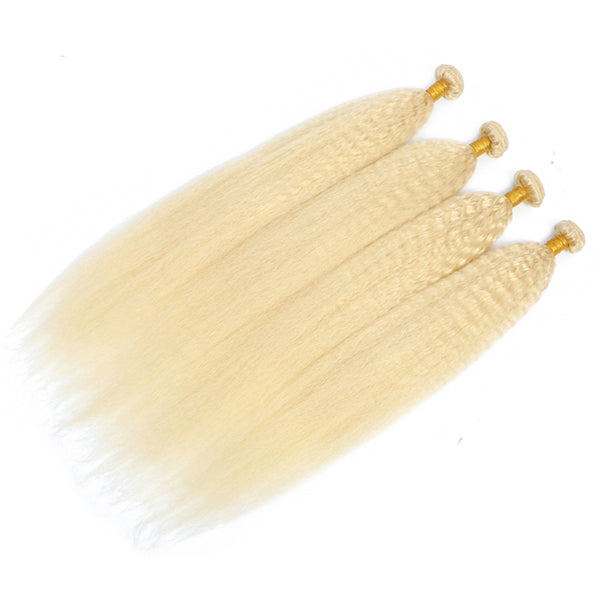 613 Honey Blonde 3/4  Human Hair Bundles Kinky Straight - pegasuswholesale