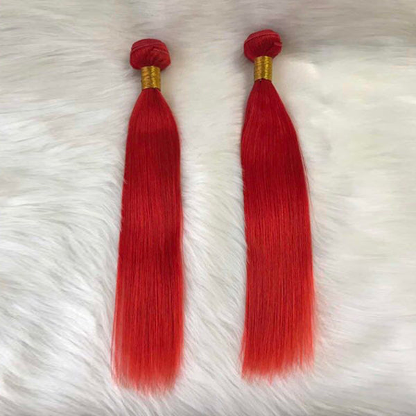 Red hair 4x4 5x5 13x4" frontal closure with bundles straight transparent lace hot selling - pegasuswholesale