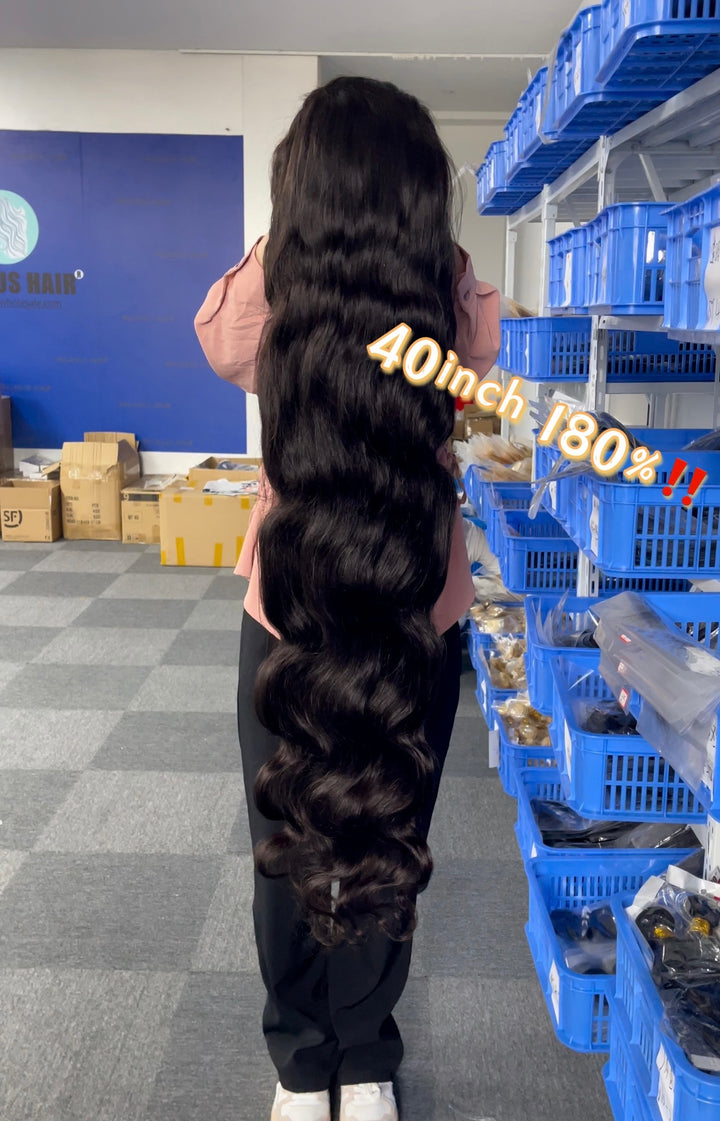 40" Lace Frontal Wigs Brazilian Human Hair Straight Body Wave - pegasuswholesale