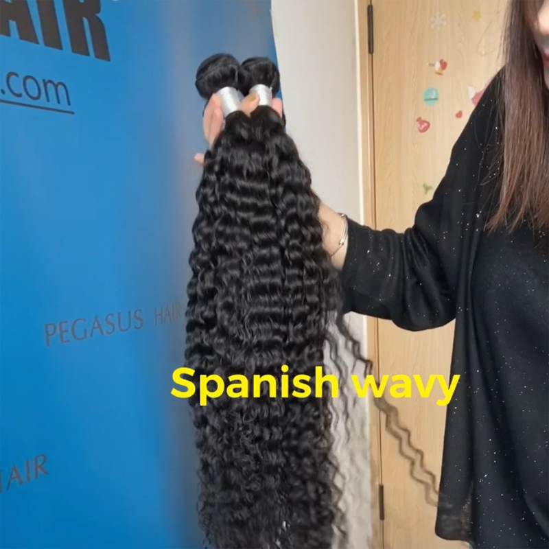 Spanish Wavy 3/4 Bundles Remy Brazilian Hair Extension - pegasuswholesale