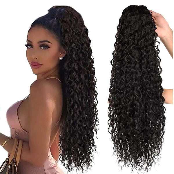 Curly / Kinky Straight Ponytail Hair Extension Clip in Hairpiece - pegasuswholesale