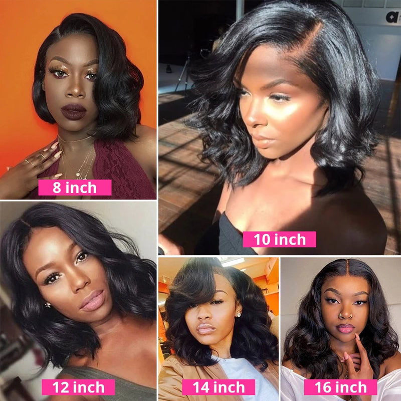 Wavy Short Bob Human Hair Wig - pegasuswholesale