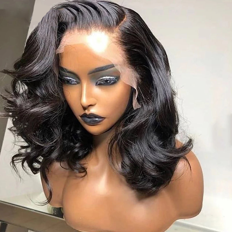 Wavy Short Bob Human Hair Wig - pegasuswholesale