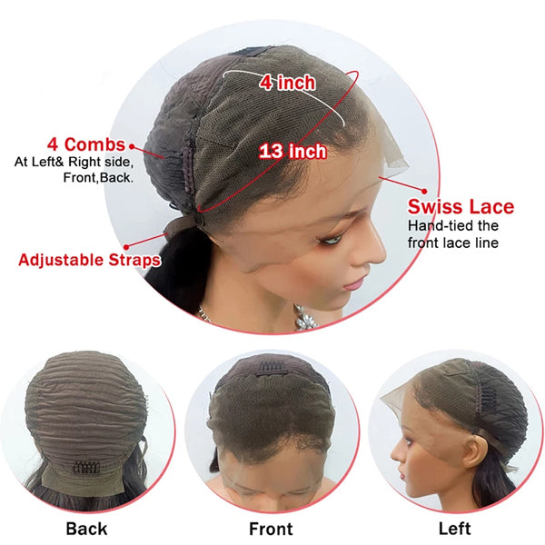 Pink Short Bob 13x4 Lace Front Wig Deep Wave & Body Wave - pegasuswholesale