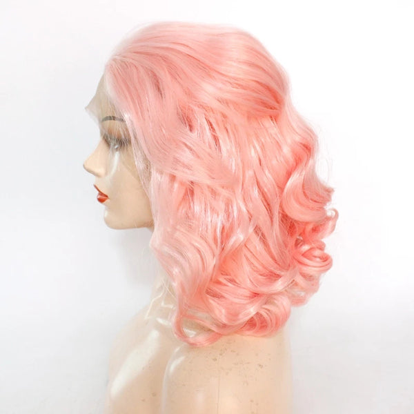 Pink Short Bob 13x4 Lace Front Wig Deep Wave & Body Wave - pegasuswholesale
