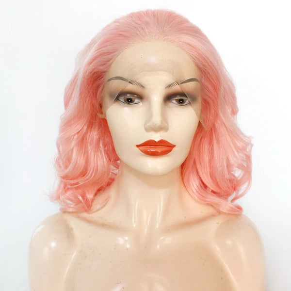Pink Short Bob 13x4 Lace Front Wig Deep Wave & Body Wave - pegasuswholesale
