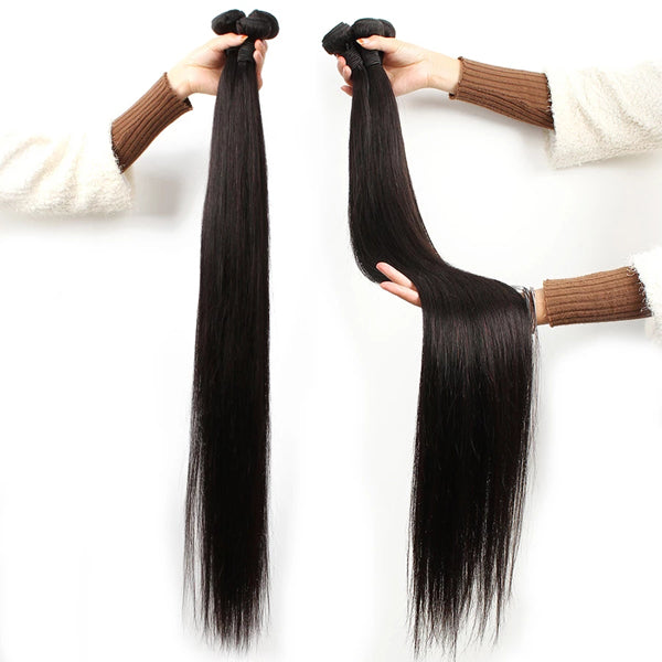 13X6 Transparent Lace Frontal With 2/3/4 Bundles Brazilian Straight Human Hair - pegasuswholesale