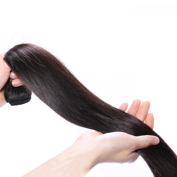 13X6 Transparent Lace Frontal With 2/3/4 Bundles Brazilian Straight Human Hair - pegasuswholesale