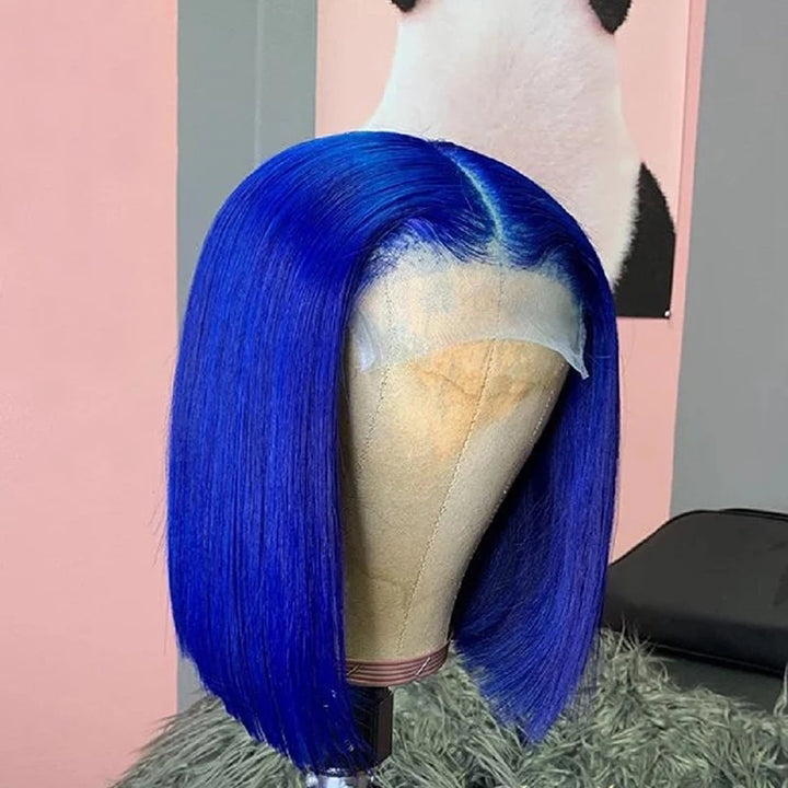 Blue Short Bob Lace Front Wig 180% Density 【PEG013】 - pegasuswholesale