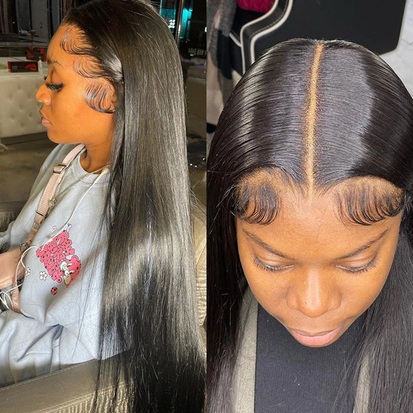 7x7 HD Lace Closure Wig Straight Peruvian Human Hair Transparent Lace - pegasuswholesale