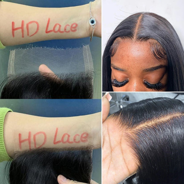 5x5 HD Swiss Lace Closure With Bundles Human Hair Straight【PWH2232】 - pegasuswholesale