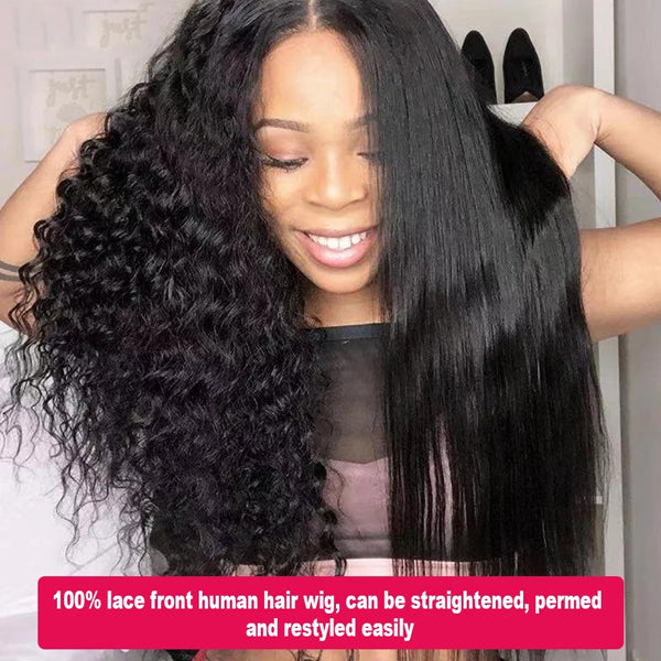 Transparent Lace Frontal Closure Wig 4x4 5x5 13x4 Curly Human Hair 150% 180% - pegasuswholesale