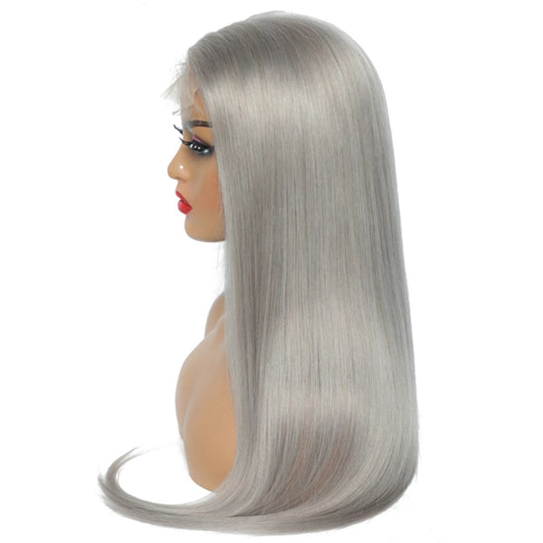 Grey Short Bob 13x4 Lace Frontal Wig Body Wave Human Hair - pegasuswholesale