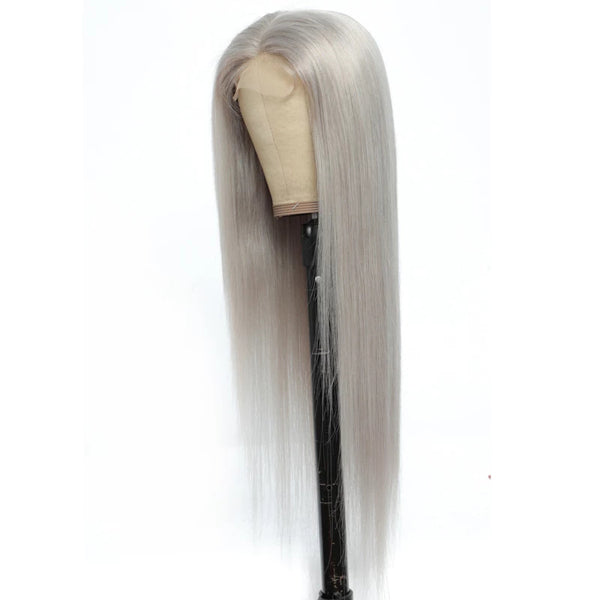 Grey Short Bob 13x4 Lace Frontal Wig Body Wave Human Hair - pegasuswholesale