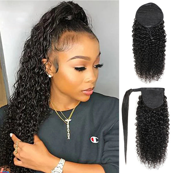 Curly / Kinky Straight Ponytail Hair Extension Clip in Hairpiece - pegasuswholesale