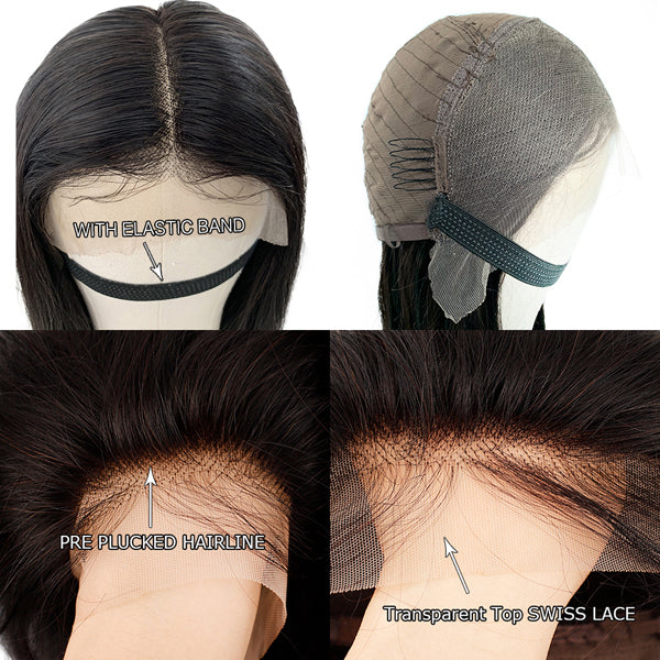 Transparent Lace Frontal Wig 13x4 Body Wave 150% 180% - pegasuswholesale