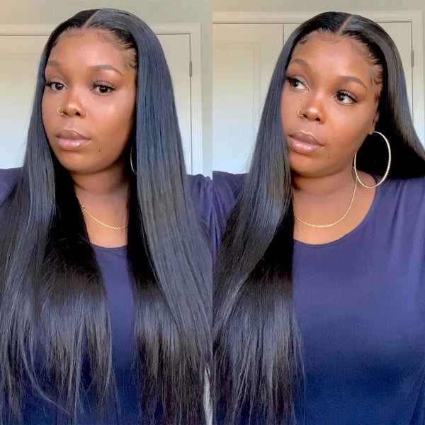 7x7 HD Lace Closure Wig Straight Peruvian Human Hair Transparent Lace - pegasuswholesale