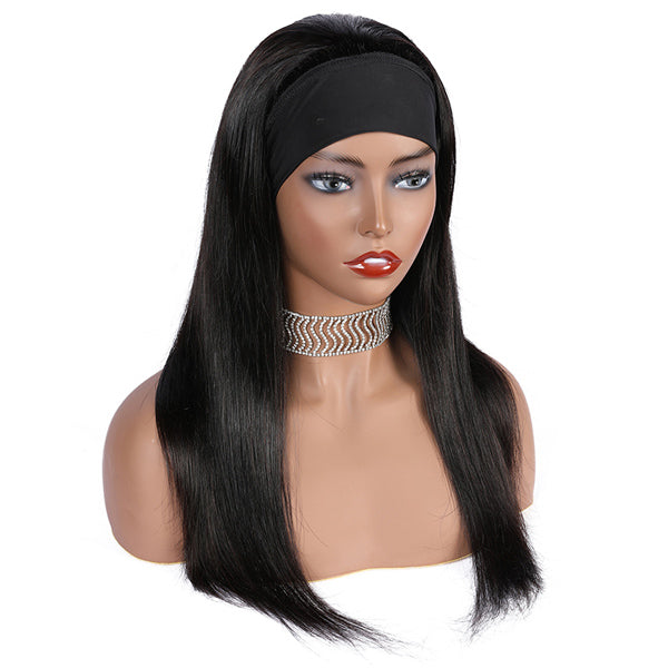 Straight Headband Wig Human Hair Glueless Scarf Wig Brazilian  【PWHST01】 - pegasuswholesale