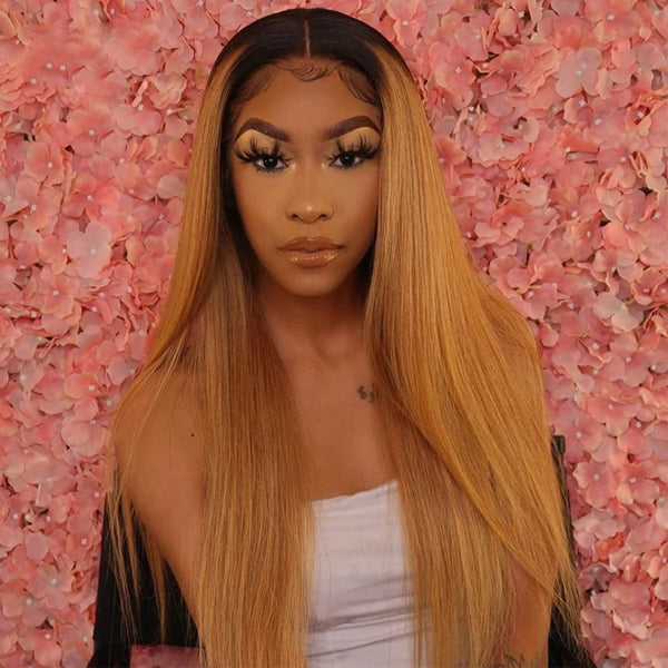 Brazilian Ombre Blonde Lace Front Wig Human Hair 1B 27 30 Burgundy Lace Front Wig 13x4 Lace Frontal Wig Bone Straight Hair Wig
