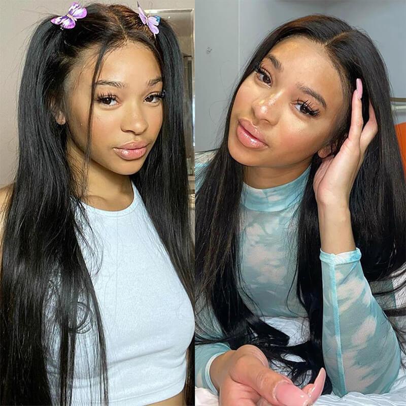 Hd Swiss Lace Frontal 13x4 Ear To Ear With Bundles Straight Human Hair 【PWH2238】 - pegasuswholesale