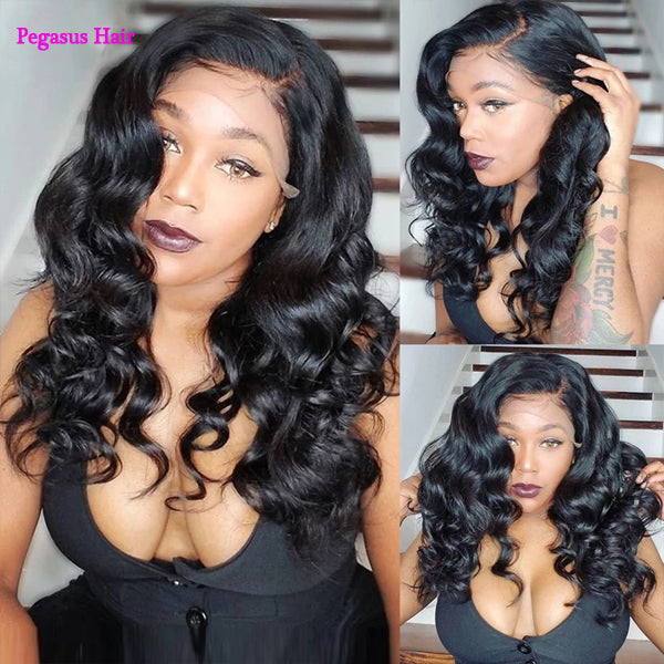 Transparent Lace Frontal Closure Wig Loose Wave 4x4 5x5 13x4 Human Hair - pegasuswholesale