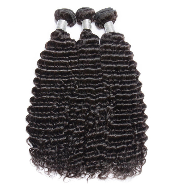 13X6 Transparent Lace Frontal With 2/3/4 Bundles Deep Wave Human Hair - pegasuswholesale