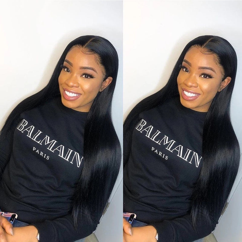 13X6 Transparent Lace Frontal With 2/3/4 Bundles Brazilian Straight Human Hair - pegasuswholesale