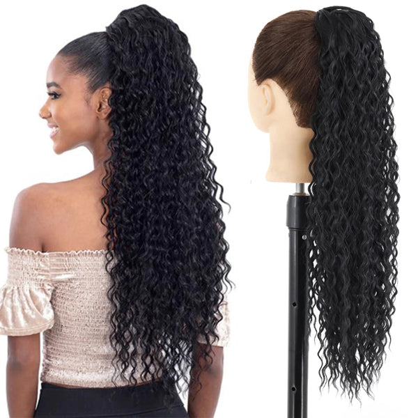 Curly / Kinky Straight Ponytail Hair Extension Clip in Hairpiece - pegasuswholesale