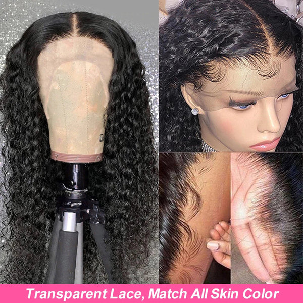 13x6 Transparent Lace Frontal Wigs Water Wave Hair 5x5 6x6 Closure Wigs - pegasuswholesale