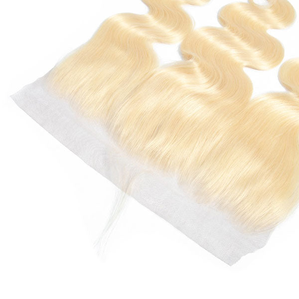 #613 Blonde Straight Ear to Ear 13x4 Lace Frontal preplucked - pegasuswholesale