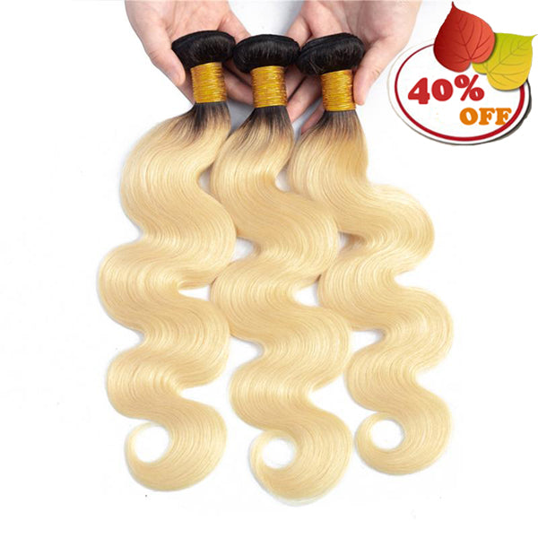 1b/613 Blonde Brazilian Virgin Human Hair 3 Bundles Body Wave - pegasuswholesale