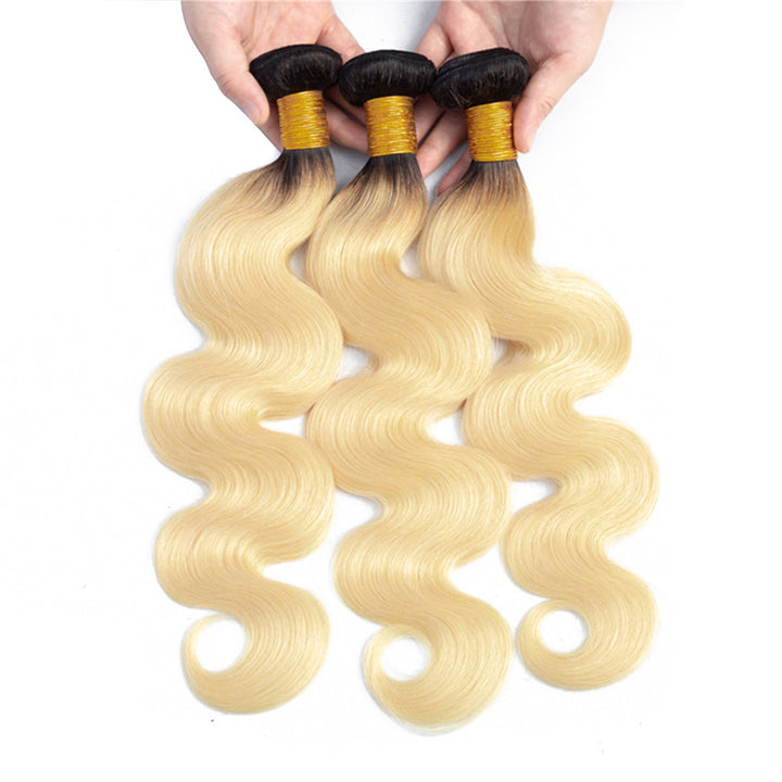 1B 613 Bundles with Frontal Brazilian Body Wave Human Hair - pegasuswholesale