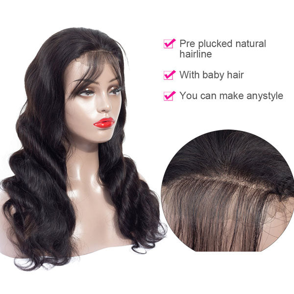 4x4 Lace Closure Wigs  Body Wave 180% 150% Density Brazilian Hair - pegasuswholesale