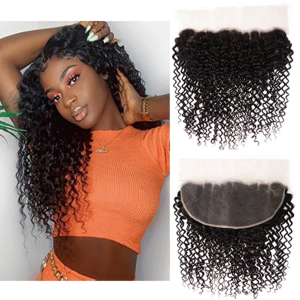 13X6 Transparent Lace Frontal With 2/3/4 Bundles Curly Human Hair - pegasuswholesale