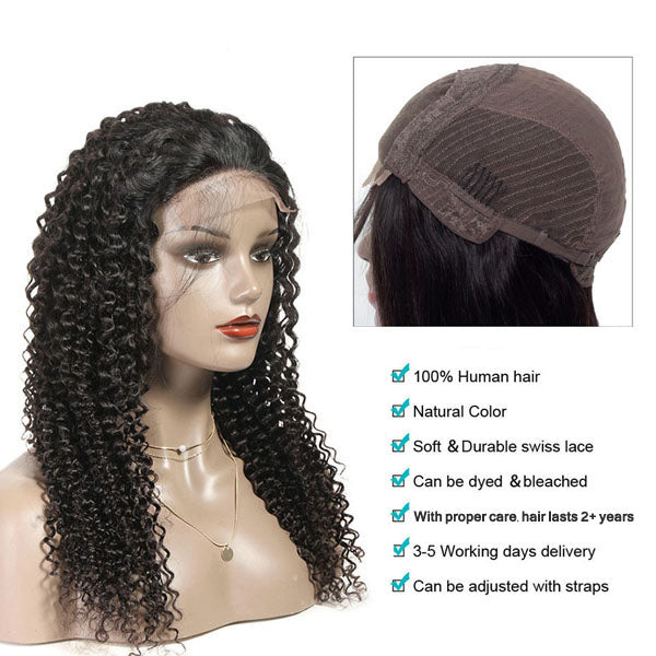 4x4 5x5 6x6 Lace Closure Wig Brazilian Kinky Curly Human Hair - pegasuswholesale