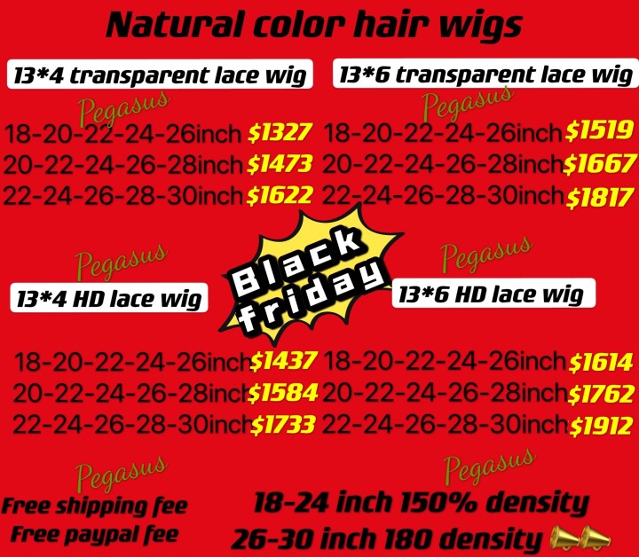 5 Wigs DEAL 13x4 13x6 Lace Frontal Wig ( Transparent Lace / HD Lace ) Natural color - pegasuswholesale
