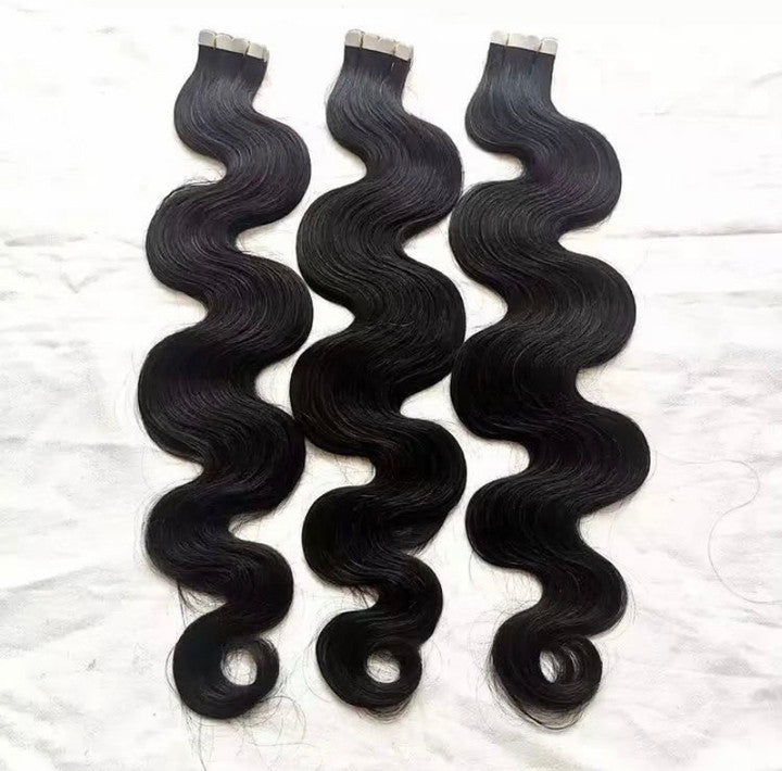 Tape In Hair Extensions Grade Body wave remy hair natural color - pegasuswholesale