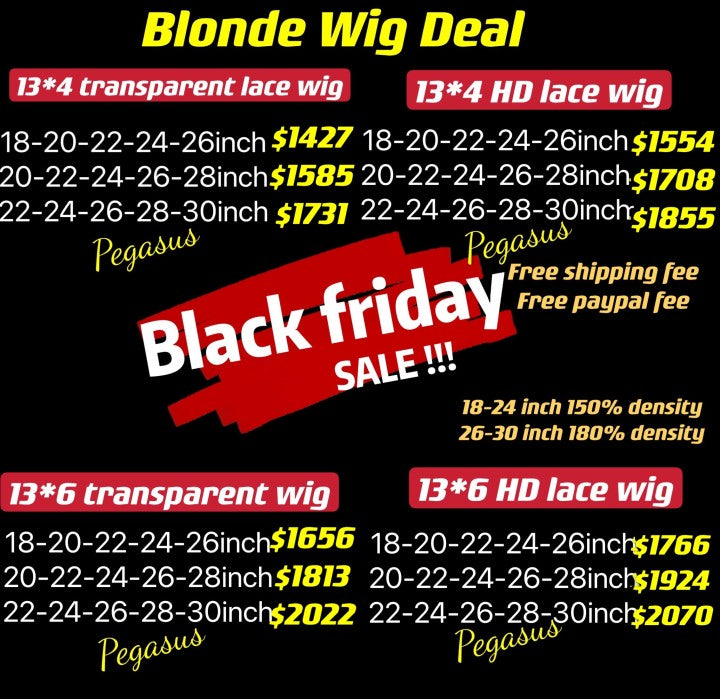 613 Blonde 5 Wigs DEAL 13x4 13x6 Lace Frontal Wig ( Transparent Lace / HD Lace ) - pegasuswholesale