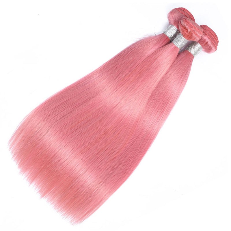 Pink 3/4 Bundles Straight Brazilian Hair Weave Wholesale - pegasuswholesale