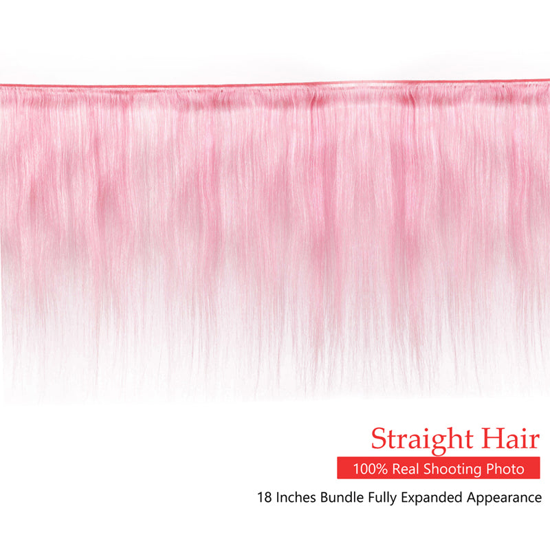 Pink 3/4 Bundles Straight Brazilian Hair Weave Wholesale - pegasuswholesale