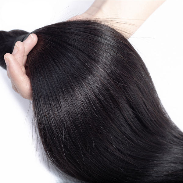 Straight Hair Bundles Human Hair Extensions Natural Color 4 Bundle Non Remy Hair Weave Bundle - pegasuswholesale