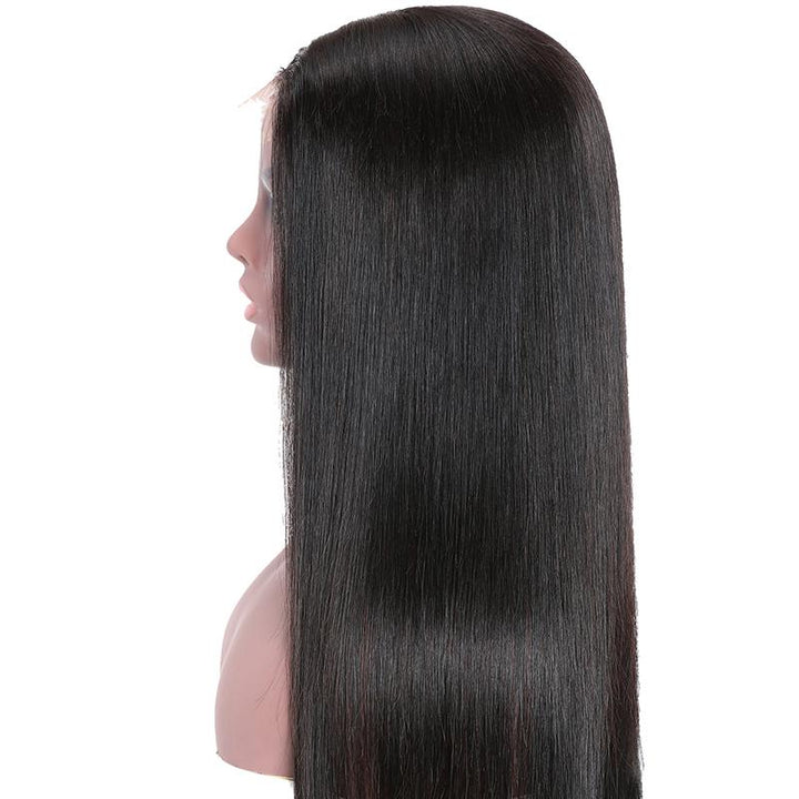 4X4" 5X5" Lace Closure Wigs Straight Human Hair 150% 180% Density - pegasuswholesale