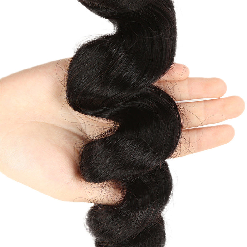 Loose Wave 3 Bundles With 4x4 Lace Closure Brazilian Hair - pegasuswholesale